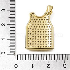 真鍮マイクロパヴェクリアキュービックジルコニアペンダント  服のチャーム  18KGP本金メッキ  28x18x3mm  穴：4x3.5mm&nbsp;CU-CBA108A-10G