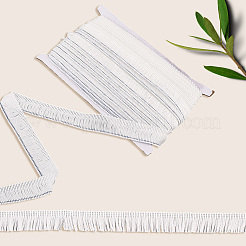 ポリエステルタッセルリボン  レースのトリム  洋服アクセサリー  ホワイト  1インチ（24.5mm）&nbsp;OCOR-WH20003-55D