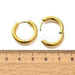 女性用304ステンレスフープピアス  イオンプレーティング（ip）  14KGP本金メッキ  20.5x3mm&nbsp;EJEW-M068-15A-G