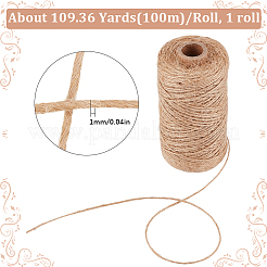 100mの麻ロープ  ジュートより糸  DIYクラフト用  リネン  1mm&nbsp;OCOR-SP0001-23E