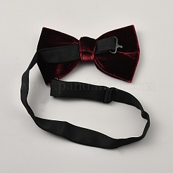 調節可能なベルベットの蝶ネクタイ  メンズネクタイ  暗赤色  310~525x18mm&nbsp;AJEW-WH0270-173B