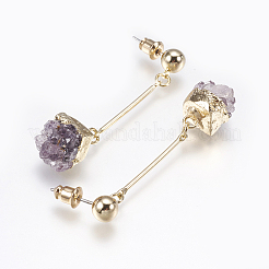 ドゥルージークリスタルダングルピアス  真鍮のパーツと鉄のピアスキャッチ付き  ミックスカラー  50~52mm  ピン：0.8mm&nbsp;EJEW-L196-01