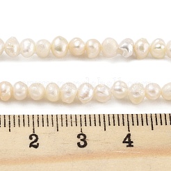 天然養殖淡水パールビーズ連売り  ポテト  ナバホホワイト  3~4mm  穴：0.5mm  約44~53個/連  6.69~7.28インチ（17~18.5cm）&nbsp;PEAR-C003-07A
