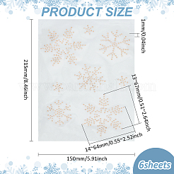 スノーフレーク 模様 ホットフィックス ラインストーン  ガラスラインストーンの装飾  クリスマス  ビスク  215x150x1mm&nbsp;DIY-WH0430-205D