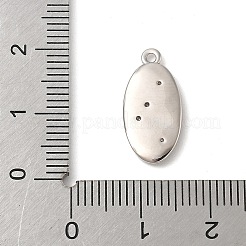 真鍮製マイクロパヴェキュービックジルコニアペンダント  楕円形の月  プラチナ  18x8.5x2mm  穴：1.2mm&nbsp;KK-H521-04B-P