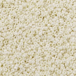 MIYUKIラウンドロカイユビーズ  日本製シードビーズ  15/0  (rr421) 不透明なクリーム光沢  15/0  1.5mm  穴：0.7mm  約27777個/50g&nbsp;SEED-X0056-RR0421