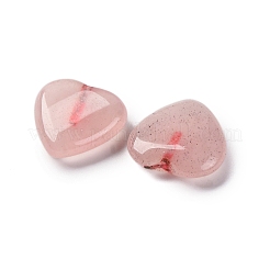 天然石ローズクォーツビーズ  片穴  ハート  12x12x3.5~4.5mm  穴：1mm&nbsp;G-Z066-02