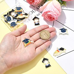 卒業シーズンの金メッキ合金エナメルペンダント20個5スタイル  混合図形  ミックスカラー  20~30x18~25x1.3~1.5mm  穴：1.8mm  4個/スタイル&nbsp;ENAM-CJ0006-14