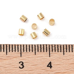 コラム真鍮ビーズ  カドミウムフリー＆ニッケルフリー＆鉛フリー  長持ちメッキ  ゴールドカラー  2x2mm  穴：1.5mm&nbsp;KK-G509-01B-G