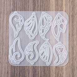 DIYペンダント型1個  シリコーン鋳造金型  UVレジン用  エポキシ樹脂工芸品作り  ウイング  ホワイト  102.5x94.5x4.5mm  穴：1.5mm&nbsp;AJEW-FS0001-32A