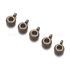 チベット風チューブベイル  ループベイル  保釈ビーズ  カドミウムフリー＆鉛フリー  アンティークブロンズ  9x6x4mm  穴：1.5mm  内径：3mm&nbsp;X-WAB017H-AB-RS