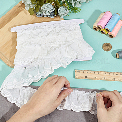綿リボン1本  洋服アクセサリー用  厚紙ディスプレイカード1枚  ホワイト  2-3/8~2-1/2インチ（60~62mm）  5ヤード/個&nbsp;SRIB-MA0001-15A