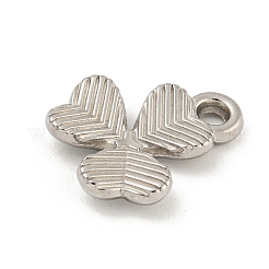 変色しない304ステンレススチールペンダント  クローバーチャーム  ステンレス鋼色  17x14.5x2.5mm  穴：2mm&nbsp;STAS-N103-138P