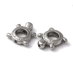 変色しない304ステンレススチールビーズフレーム  カメ  ステンレス鋼色  15x13x4mm  穴：1.5mm  6mm内径&nbsp;STAS-I305-190P