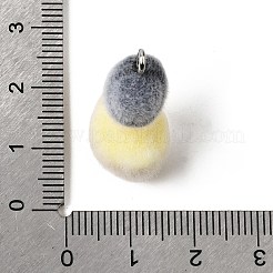 不透明樹脂のペンダント  プラチナトーンの鉄ループ付き  淡黄色  アヒルのチャーム  24x12x18mm  穴：2mm&nbsp;RESI-G123-01T