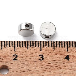 ラックメッキ真鍮スペーサービーズ  ニッケルフリー  フラットラウンド  プラチナ  6x3mm  穴：1.2mm&nbsp;KK-WH0084-18C-P
