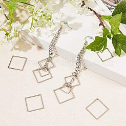 304ステンレススチールリンクリング  正方形  ステンレス鋼色  12~20x12~20x0.8mm  36個/箱&nbsp;STAS-UN0008-42P