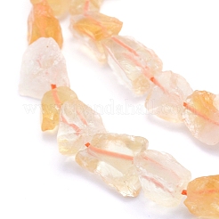 生の粗い天然シトリンビーズ連売り  ナゲット  6~12x6~10x5~8mm  穴：0.7mm  約48個/連  15.75インチ（40cm）&nbsp;G-I279-B10