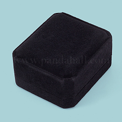ペンダント用ベルベットジュエリー収納ボックス  長方形  ブラック  8.3x7.05x4.2cm&nbsp;OBOX-WH20001-02B-03