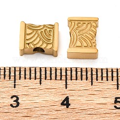 304ステンレススチールビーズ  長方形  イオンプレーティング（ip）  ゴールドカラー  6x8x3.5mm  穴：2mm&nbsp;STAS-M105-11G