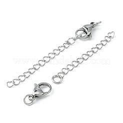 304ステンレススチールチェーンエクステンダー15個  エンドチェーン  ステンレス鋼色  58mm&nbsp;STAS-FS0001-29