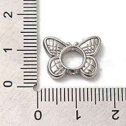 変色しない304ステンレススチールビーズフレーム  蝶  ステンレス鋼色  11.5x15.5x3.5mm  穴：5.5mm  内径：5mm&nbsp;STAS-I203-62P