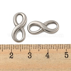 変色しない304ステンレススチールコネクタチャーム  無限リンク  ステンレス鋼色  18x8x2mm  穴：6x3mm&nbsp;STAS-O004-02P