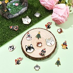10個10スタイルアロイエナメルペンダント  ゴールドカラー  ミックスカラー  18~26x15~24x1.5~2.5mm  穴：1.8~2.5mm  1個/スタイル&nbsp;ENAM-YW0006-99