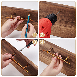 アルミニウム合金製ボックスハンドル  ワードローブドアアクセサリー  ネジ付き  コーヒー  155x35x18.5mm&nbsp;FIND-WH0173-521