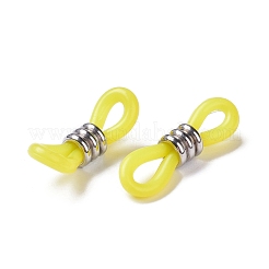 メガネホルダー  ゴム製ループの端  304ステンレススチール製金具付き  ステンレス鋼色  ミックスカラー  21x5mm&nbsp;FIND-P032-01P