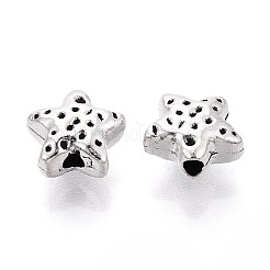 テクスチャ加工されたチベット風合金ビーズ  スター  アンティークシルバー  8.5x9x4.5mm  穴：1.7mm  約555個/500g&nbsp;PALLOY-N187-10AS