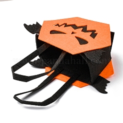 デビルフェルトのハンドル付きハロウィーンキャンディーバッグ  ハロウィン トリート ギフトバッグ パーティーの記念品 子供用  オレンジ  23cm  バッグ：12.4x16.6x7.9センチメートル&nbsp;LS-HAWE-K001-01B