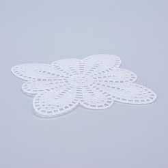 プラスチックメッシュキャンバスシート  刺繍用  アクリル毛糸クラフト  ニットとかぎ針編みのプロジェクト  花  ホワイト  11.2x11.2x1.5mm  穴：4x4mm&nbsp;DIY-M007-12