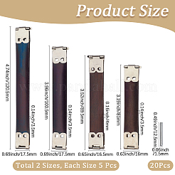 20個 4スタイル アイアンハンドバッグ内部フレックスフレーム  ネジ付き  プラチナ  81~120.5x16~17.5x3.5~4mm  5個/スタイル&nbsp;DIY-CY0002-68