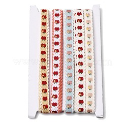ポリエステルリボン  リンゴの模様  布で  服作りのアクセサリー  りんご  1/2インチ（13mm）  2m / pc  5スタイル  10 M /袋&nbsp;OCOR-C007-02