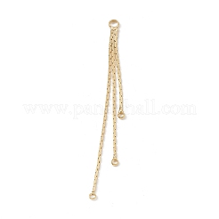 真鍮ボストンリンクチェーンタッセルビッグペンダント  ゴールドカラー  53x3x0.5mm  穴：1.2mmと2mm&nbsp;LS-KK-P227-04G