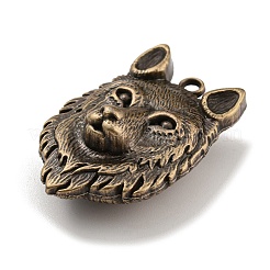 合金のチベット風チャーム  オオカミ  カドミウムフリー＆鉛フリー  アンティークブロンズ  40.5x28x16.5mm  穴：2.5mm&nbsp;FIND-C052-12AB