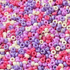 焼付塗装ガラスシードビーズ  ドーナツ  カラフル  8/0  2.5~3x1~1.5mm  穴：1~1.2mm  約40909個/1ポンド&nbsp;SEED-P006-03A-36