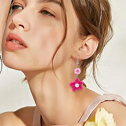 50個の不透明なアクリルビーズ  花  ミックスカラー  19x21x8mm  穴：3mm&nbsp;MACR-SC0002-67