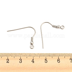 変色しにくい304ステンレススチール製ピアスフック  水平ループ付き  ステンレス鋼色  21x21x3mm  穴：2mm  20ゲージ  ピン：0.8mm&nbsp;STAS-E147-14P