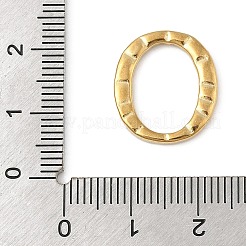 304ステンレススチールリンクリング  PVD真空メッキ  テクスチャ付き楕円形  18KGP本金メッキ  17.5x16x2mm  内径：14x10mm&nbsp;STAS-P380-26G