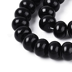 天然石オブシディアンビーズ連売り  ロンデル  9~10x14mm  穴：0.6~0.8mm  約40個/連  15.16~15.35''（38.5~39センチメートル）&nbsp;G-T144-33
