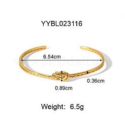 女性用ノット304ステンレススチールカフバングル  18KGP本金メッキ  内径：2-5/8インチ（6.54cm）&nbsp;TU4050-5