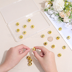 60PCSアクリルビーズ  ミラーボールラウンド  ゴールド  16mm  穴：2.5mm&nbsp;OACR-PH0004-79B