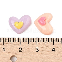 オペーク樹脂カボション  ミックスカラー  ハート  11x13.5x6mm&nbsp;CRES-M037-02