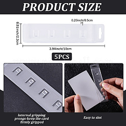 プラスチック製スワイプIDカードホルダー5個  バッジホルダー  長方形  透明  100x23x5mm  穴：13.5x3.5mm&nbsp;AJEW-CP0011-64