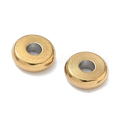 304ステンレススチールスペーサービーズ  イオンプレーティング（ip）  フラットラウンド  18KGP本金メッキ  5x1.5mm  穴：1.6mm&nbsp;X-STAS-Z178-08G-02