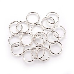 鉄のキーホルダー留め金のパーツ  リング  プラチナ  25x1.5mm&nbsp;E244