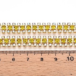 鉄ラインストーンカップチェーン  スプールで  ゴールドカラー  ゴールド  8.5x3mm  約14.99フィート（4.57m）/ロール&nbsp;CH-T006-04G-04