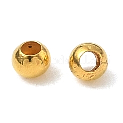 スペーサービーズラウンド真鍮  カドミウムフリー＆ニッケルフリー＆鉛フリー  シームレス  ゴールドカラー  2.4mm  穴：0.8mm&nbsp;J0K2D012
